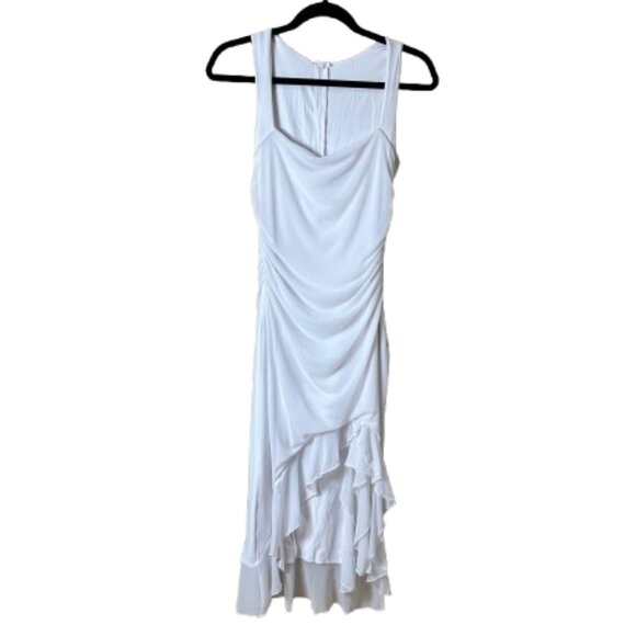 Boriflors Ruched Bodycon Midi Dress Size Medium White - Picture 2 of 11